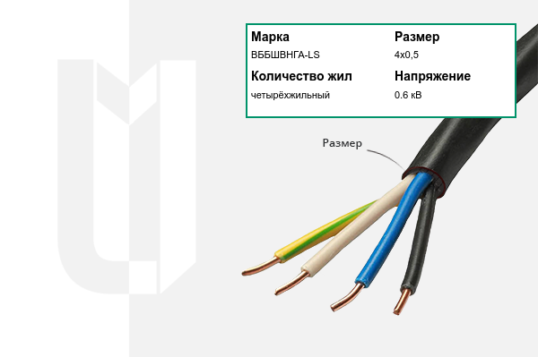 Силовой кабель ВББШВНГА-LS 4х0,5 мм
